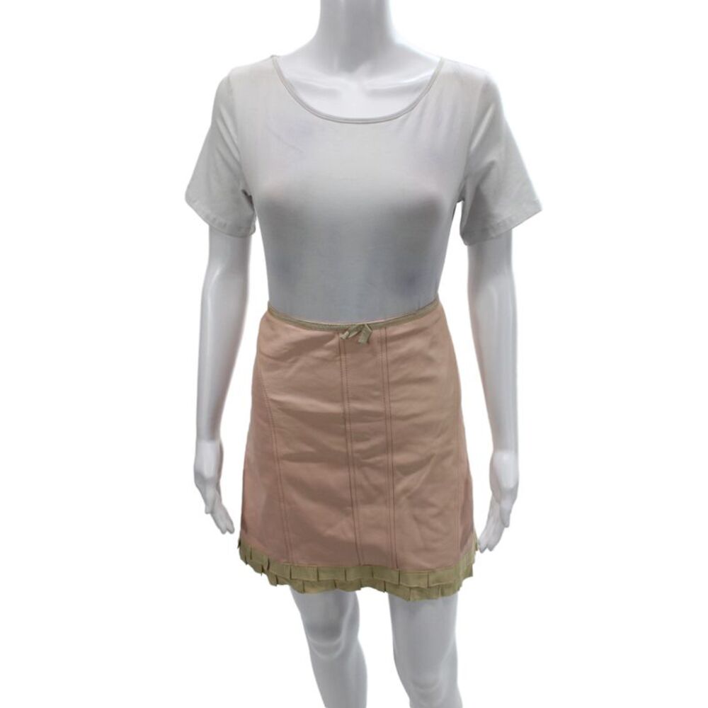 Tracy Reese Womens Pink Leather Mini Skirt Zip Size 8